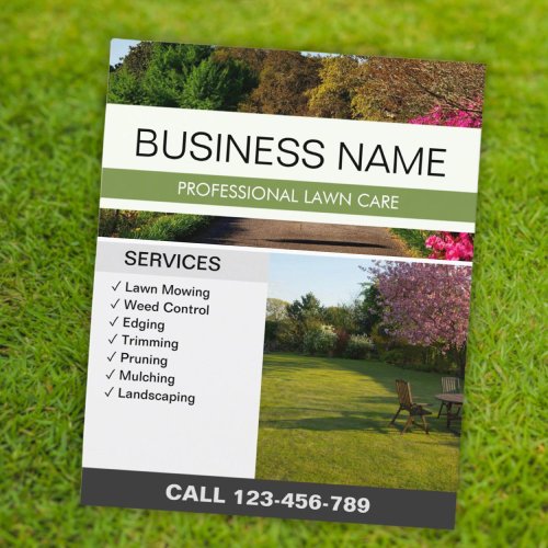 Modern Minimalist Lawn Care and Landscaping Flyer