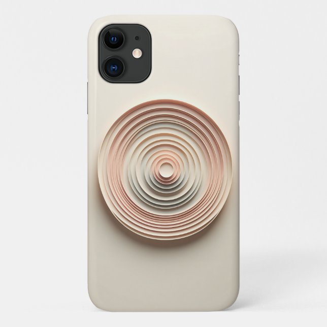 Modern Minimalist Layered Circles Art Soft Pastel Case-Mate iPhone Case (Back)