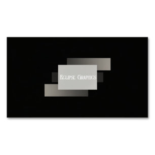 Modern Minimalist Layered Geometric Grey Black Business Card Magnet