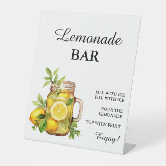 Modern Minimalist Lemonade bar Summer Birthday sig Pedestal Sign