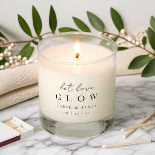 Modern Minimalist "Let Love Glow" Wedding Scented Candle