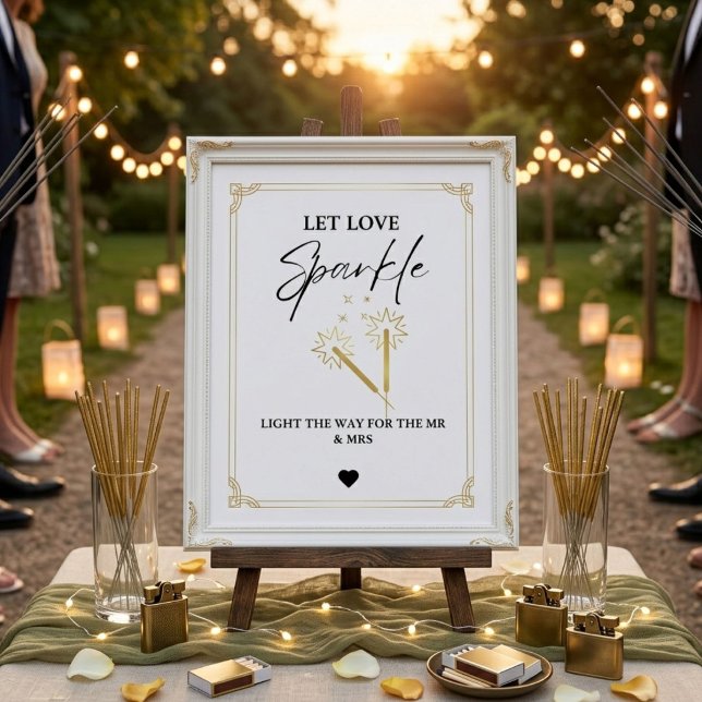 Modern Minimalist Let Love Glow Wedding Sign (Creator Uploaded)