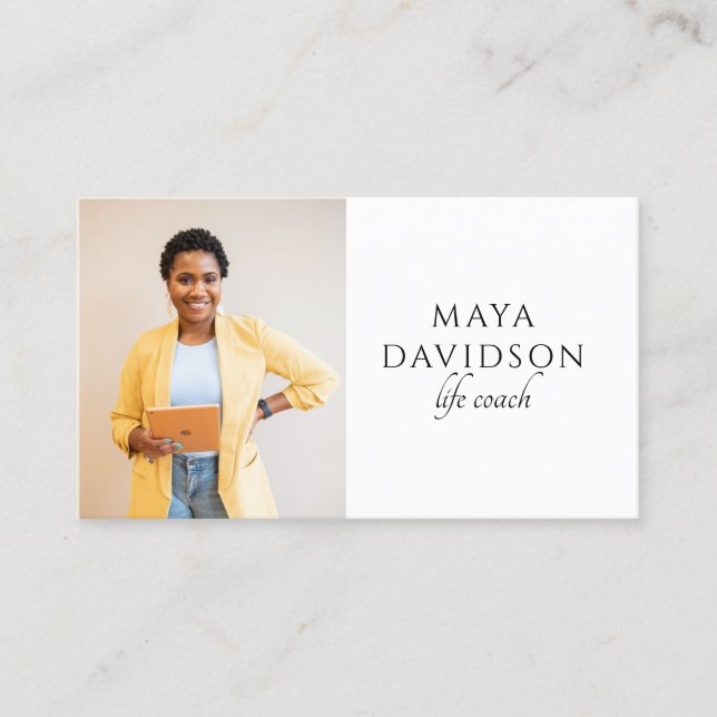 Modern Minimalist Life Coach Business Card (Front)