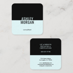 Modern Minimalist Light Aqua Turquoise Blue Simple Square Business Card