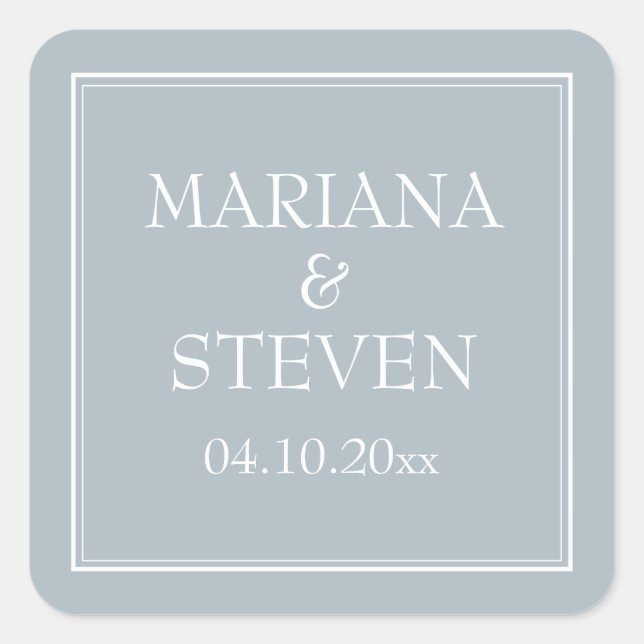 Modern Minimalist Light Gray Grey Square Sticker (Front)