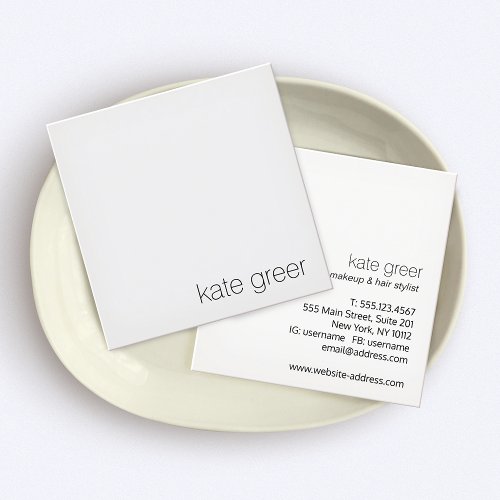 Modern Minimalist Light Gray Square Square Business Card