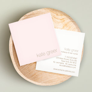 Modern Minimalist Light Pink Beauty Square Business Card