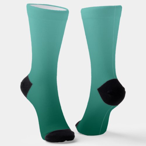 Modern Minimalist Light Teal Pretty Green Ombre Socks