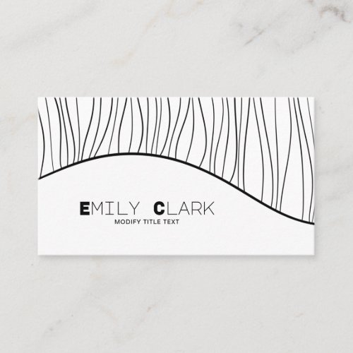 Modern minimalist line art black white business card