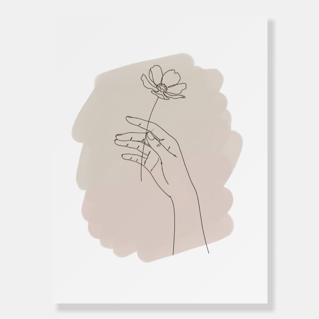 modern Minimalist Line Art flower Poster (Front)