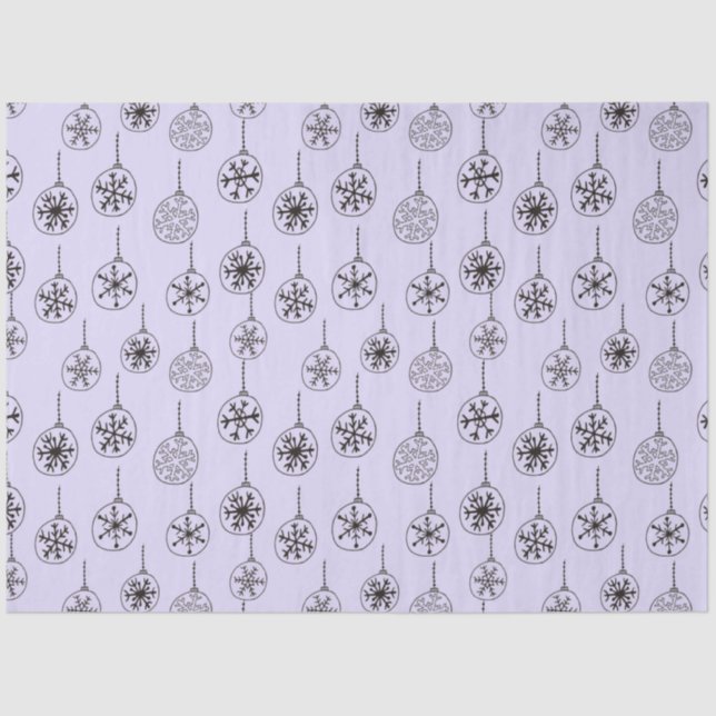 Modern Minimalist Line Drawing Ornaments Christmas Tissue Paper (Front)