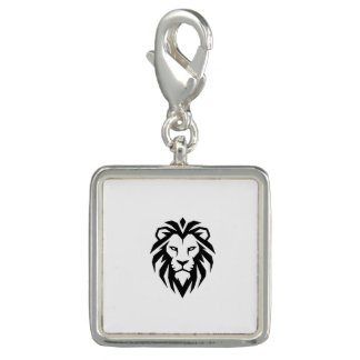 Modern Minimalist Lion Head Icon Charm