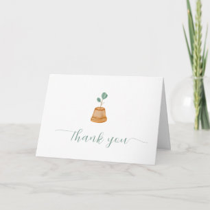 Modern Minimalist Little Sprout Garden Baby Shower Thank You Card