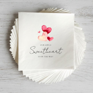 Modern Minimalist Little Sweetheart Baby Shower Napkins