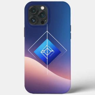 Modern Minimalist Logo - Blue Gradient iPhone 13 Pro Max Case