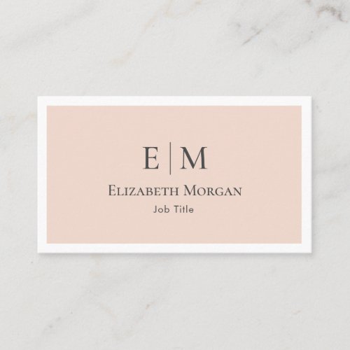 Modern Minimalist Logo Blush Pink Gray Simple Business Card
