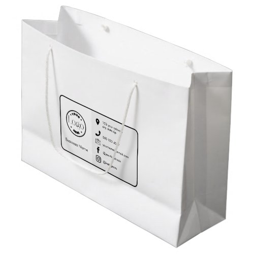 Modern Minimalist Logo  Custom Icons Social Large Gift Bag