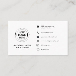 Modern Minimalist Logo   Custom Icons Social Media Business Card