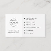 Modern Minimalist Logo | Custom Icons Social Media Business Card (Front)