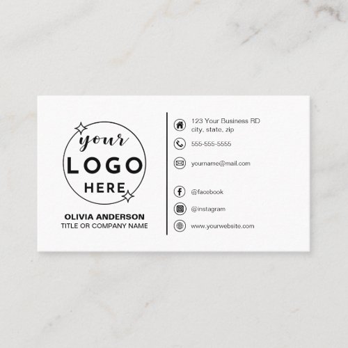 Modern Minimalist Logo Custom Icons Social Media Business Card