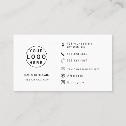 Modern Minimalist Logo  Custom Icons Social Media Business Card