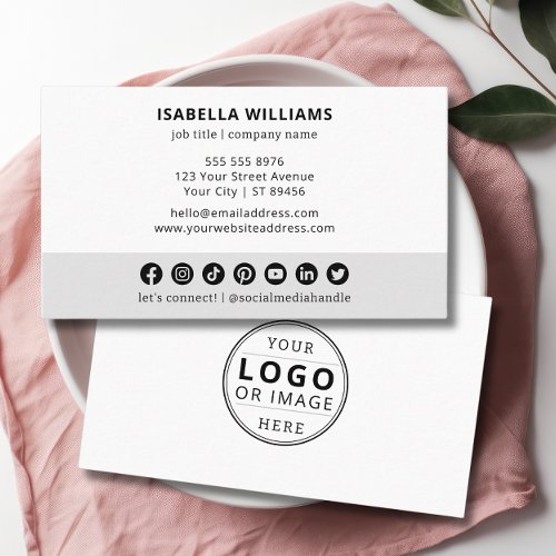 Modern Minimalist Logo Custom Social Media Icons Business Card