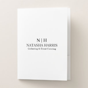 Modern Minimalist Logo Monogram Binder Pocket Folder
