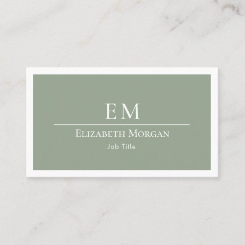 Modern Minimalist Logo Sage Green Simple Business Card