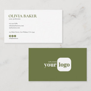 Modern Minimalist Logo & Social Media Icons Business Card