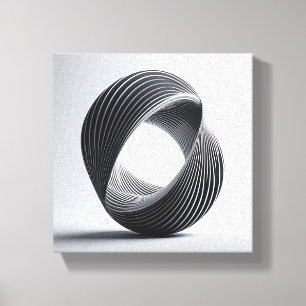 Modern Minimalist Loop Art - Abstract 3D twisted  Canvas Print
