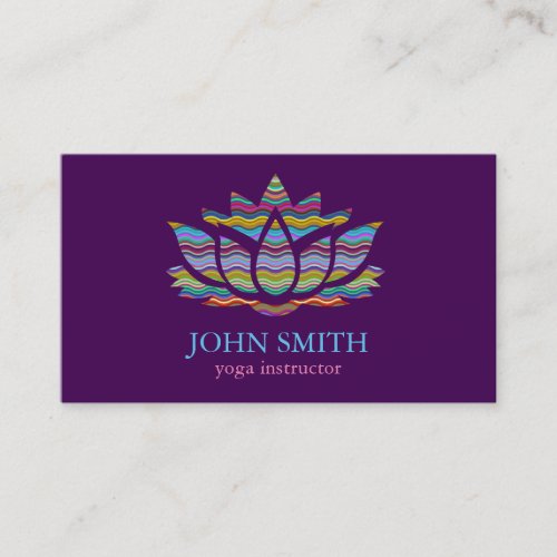 Modern Minimalist Lotus Yoga Instructor Business Card