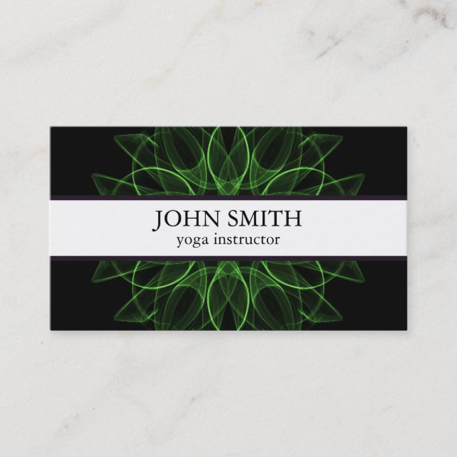 Modern Minimalist  Lotus Yoga Instructor  Business Card (Front)
