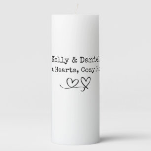 Modern Minimalist Love Couple Message Pillar Candle