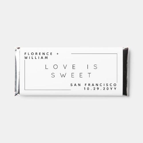 Modern Minimalist Love is Sweet Thank You Wedding  Hershey Bar Favors