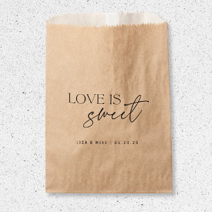 Modern Minimalist Love is Sweet Wedding Favor Bag