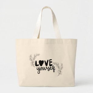 Modern Minimalist "Love Yourself" Botanical Tote