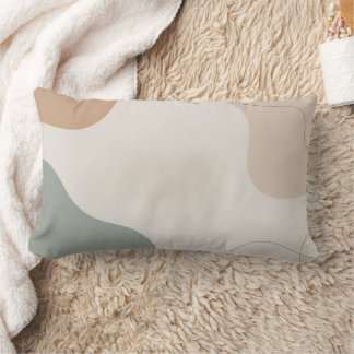 Modern Minimalist Lumbar Pillow with Cozy Abstract