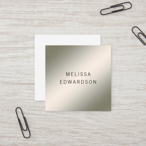 Modern minimalist luminous silver professional square business card