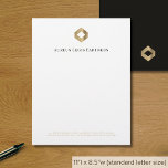 Modern Minimalist Luxury Letterhead<br><div class="desc">A luxurious custom business letterhead template in a modern dual-sided style with a clean simple white front and solid blue-gray back. This elegant template can be easily updated with your company logo and letterhead footer including your company's name, address, and contact information. The solid back features the logo in the...</div>
