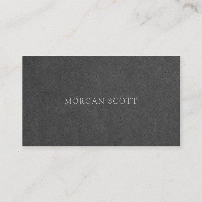 Modern Minimalist Luxury Suede Texture Business Card (Front)