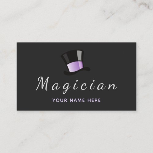 Modern  Minimalist Magician Magic Social Media Business Card