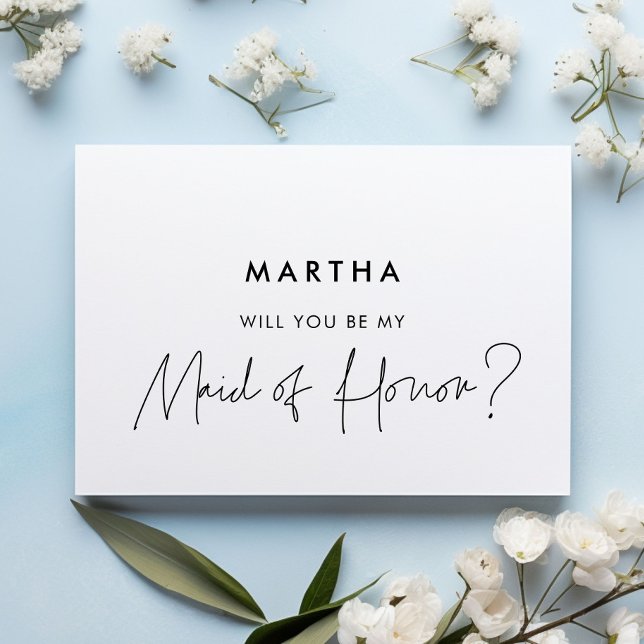 Modern minimalist Maid of honor proposal card (Creator Uploaded)