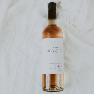 Modern Minimalist Maid Of Honor Proposal Wine Label