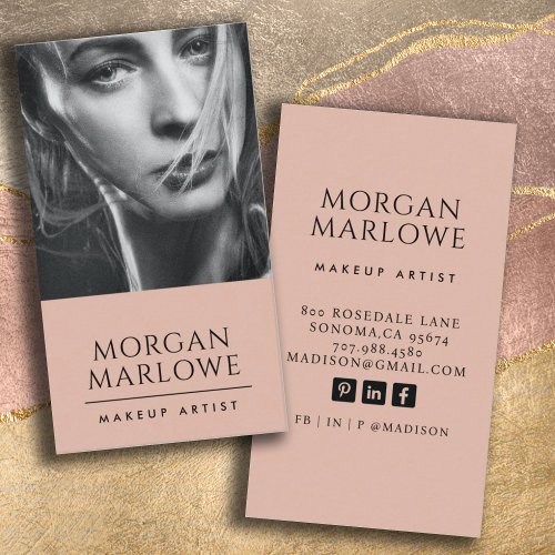 Modern Minimalist Makeup Artist Photo   Business Card