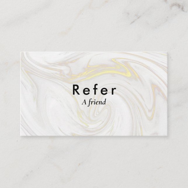 Modern Minimalist Marble Referral Card (Front)