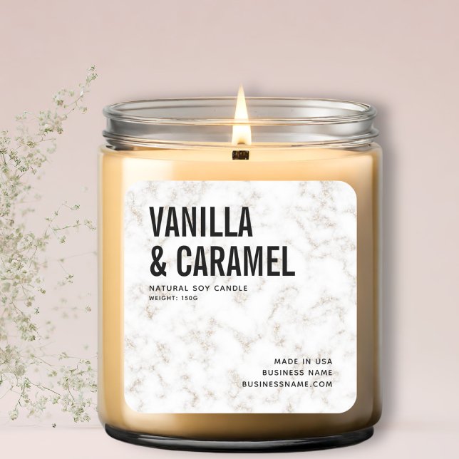 Modern minimalist marble soy candle label (Creator Uploaded)