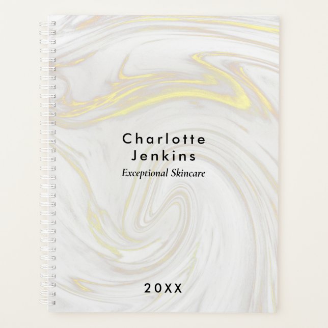 Modern Minimalist Marble Swirl Planner (Front)