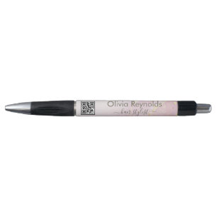 Modern Minimalist Marble Texture Pink Gold Pen