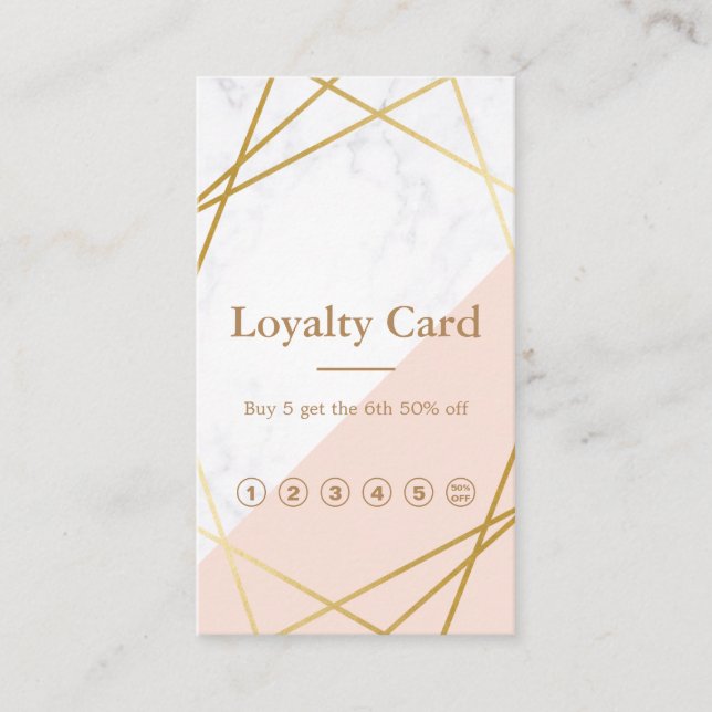 Modern Minimalist Marble Vertical Loyalty Business Card (Front)