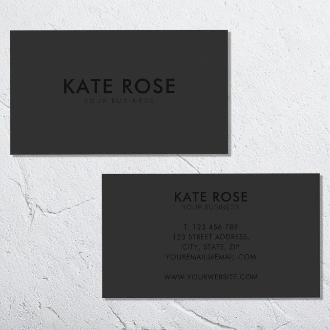 Modern Minimalist Matte Black Business Card (Creator Uploaded)